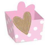 Acessórios para Festa - Cachepot para Doces - Chá Revelação - Coração Rosa - 24 Un - Cromus