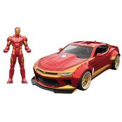 Carrinho e Figura Die-Cast -1:24 - Metals - Disney - Marvel - Iron-Man - Chevy Camaro - DTC