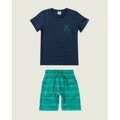 Conjunto Summer Em Moletom Menino Malwee Kids