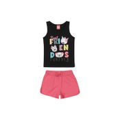 Conjunto Infantil Feminino Regata + Short Elian Tamanho:8;Cor:Preto