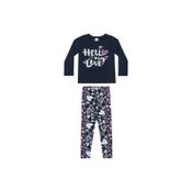 Conjunto Infantil Feminino Blusa + Calça Elian Tamanho:14;Cor:Marinho