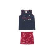 Conjunto Infantil Feminino Regata + Bermuda Elian Tamanho:6;Cor:Cinza Escuro