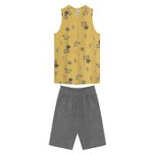 Conjunto Infantil Masculino Regata + Bermuda Rovitex Tamanho:6;Cor:Amarelo