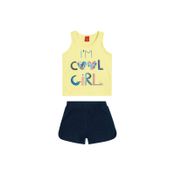 Conjunto Infantil Feminino Regata + Short Elian Tamanho:3;Cor:Amarelo