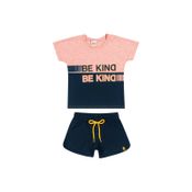 Conjunto Infantil Feminino Blusa + Short Elian Tamanho:8;Cor:Rosa Claro