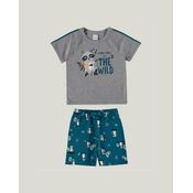 Conjunto Infantil Menino Guaxinim Meia Malha Malwee Kids