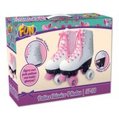 Patins Clássico 37-38 Fun Divirta-Se Branco,Rosa