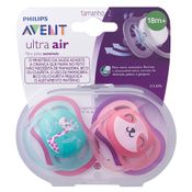 Conjunto com 2 Chupetas - Ultra Air - Bico de Silicone - +18 Meses - Rosa - Philips Avent