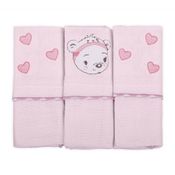 Conjunto de Paninhos de Boca - 3 Peças - Bambi - Pinte&Borde - Rosa - Incomfral