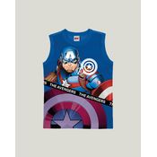 Regata Menino Avengers®  Capitão América Meia Malha de Algodão Menino Malwee Kids