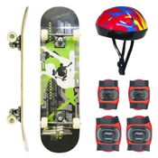 Skate Infantil Skatista Com Kit De Protecao Toy Mix