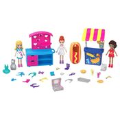 Playset e Mini Boneca - Polly Pocket - Carrinho de Moda e Comida - Mattel