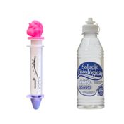 Kit Seringa de Lavagem Nasal Rosa + Soro Fisiológico 250ml