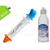 Kit Seringa de Lavagem Nasal Azul + Soro Fisiológico 250ml