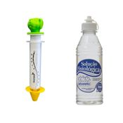 Kit Seringa de Lavagem Nasal Verde + Soro Fisiológico 250ml