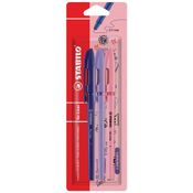 Caneta Esferográfica - Re Liner - 3 Unidades - Azul - Rosa e Violeta - Stabilo