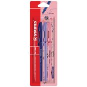 Caneta Esferográfica - Re Liner - 3 Unidades - Azul - Rosa e Violeta - Stabilo