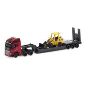 Caminhão Plataforma Volvo + Pá Carregadeira 1:64 Maisto