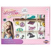 Kit Tatuagem Temporária Infantil - Beaut Tattoo - 120 Adesivos - Toyng