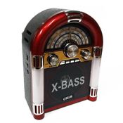 MINI JUKEBOX CAIXA DE SOM RADIO AM FM USB BLUETOOTH MP3 COM LED VINTAGE RECARREGAVEL BIVOLT