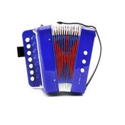 SANFONA MINI ACORDEON AZUL INFANTIL 3 BAIXOS GAITA ESTILO PROFISSIONAL