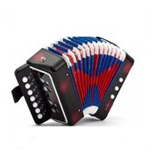 SANFONA MINI ACORDEON PRETA INFANTIL 3 BAIXOS GAITA ESTILO PROFISSIONAL