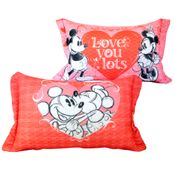 Almofada Microperolas Mickey Minnie Love You Disney 28x48cm