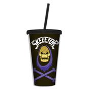 Copo com Canudo - 500 ML - Plástico - He-Man - Skeletor - Preto - Urban