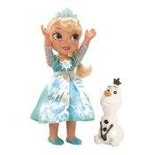 Boneca Frozen - Princesa Elsa Cantora Neve Brilhante Luxo