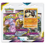 Pokemon Cartas - Sol e Lua 11 - Sintonia Mental - Stakataka - Blister Triplo com 19 Cards