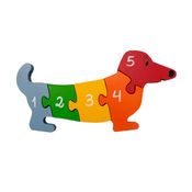 Cachorro - Quebra Cabeça - Vogais e Números | Brinquedo Madeira Criativo Educativo