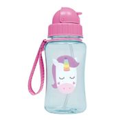 Garrafinha Animal Fun, Unicórnio c/ Canudo 400ml Buba – Rosa