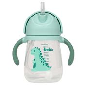 Copo Dinossauro c/ Canudo Para Bebê, Alça Removível, 240ml Buba – Verde