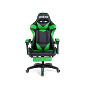 Cadeira Gamer Pctop Racer SE1006E c/ ajuste Classe 3, Apoio p/ Pés - Preto e Verde