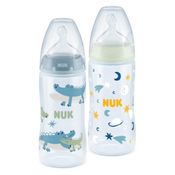 Kit 2 Mamadeira First Choice Brilha No Escuro 300ml Azul Nuk