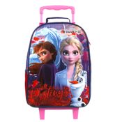 Mochila com Rodinhas - 40Cm - Disney - Frozen 2 - Rosa e Azul - Dermiwil