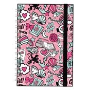 Caderno Espiral Duplo - Bullet Journal - Princesas Disney - 80 Folhas - Rosa e Preto - Dermiwil