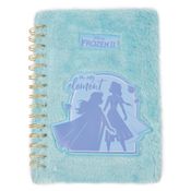 Caderno Espiral Duplo - 1/4 - Capa Dura de Pelúcia - Disney - Frozen 2 - 80 Folhas - Azul - Dermiwil