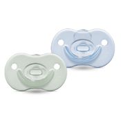 Kit 2 Chupetas 100% Silicone Calming Night Day Azul - Lillo