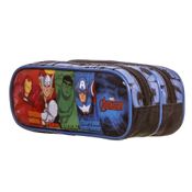 Estojo Escolar Duplo - Disney - Marvel - Vingadores - Azul e Preto - DMW