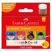 Tinta Guache - Caras e Cores - 6 Cores - 15ml - Faber-Castell