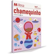 Papel Sulfite - A4 - Rosa - Pacote 100 Folhas - Chamequinho