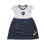 Vestido Infantil Botafogo Canelado Torcida Baby