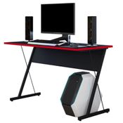 Mesa Para Computador Notebook PC Gamer Kombat F01 Preto Vermelho - Lyam Decor