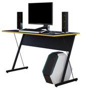 Mesa Para Computador Notebook PC Gamer Kombat F01 Preto Amarelo - Lyam Decor