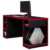 Mesa Para Computador Notebook PC Gamer Destiny F01 Preto Vermelho - Lyam Decor