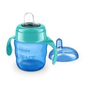 Copo de Transição - 200ml - Easy Sip com Alças - Bico de Silicone - Azul - Philips Avent