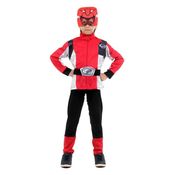 Fantasia Power Rangers Infantil Beast Morphers Vermelho Longo