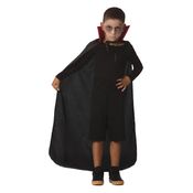Capa Preta e Vermelha Infantil Unissex Longa de Halloween