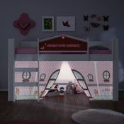 Cama Infantil Doce Casinha Play com Led - Branco/Rosa